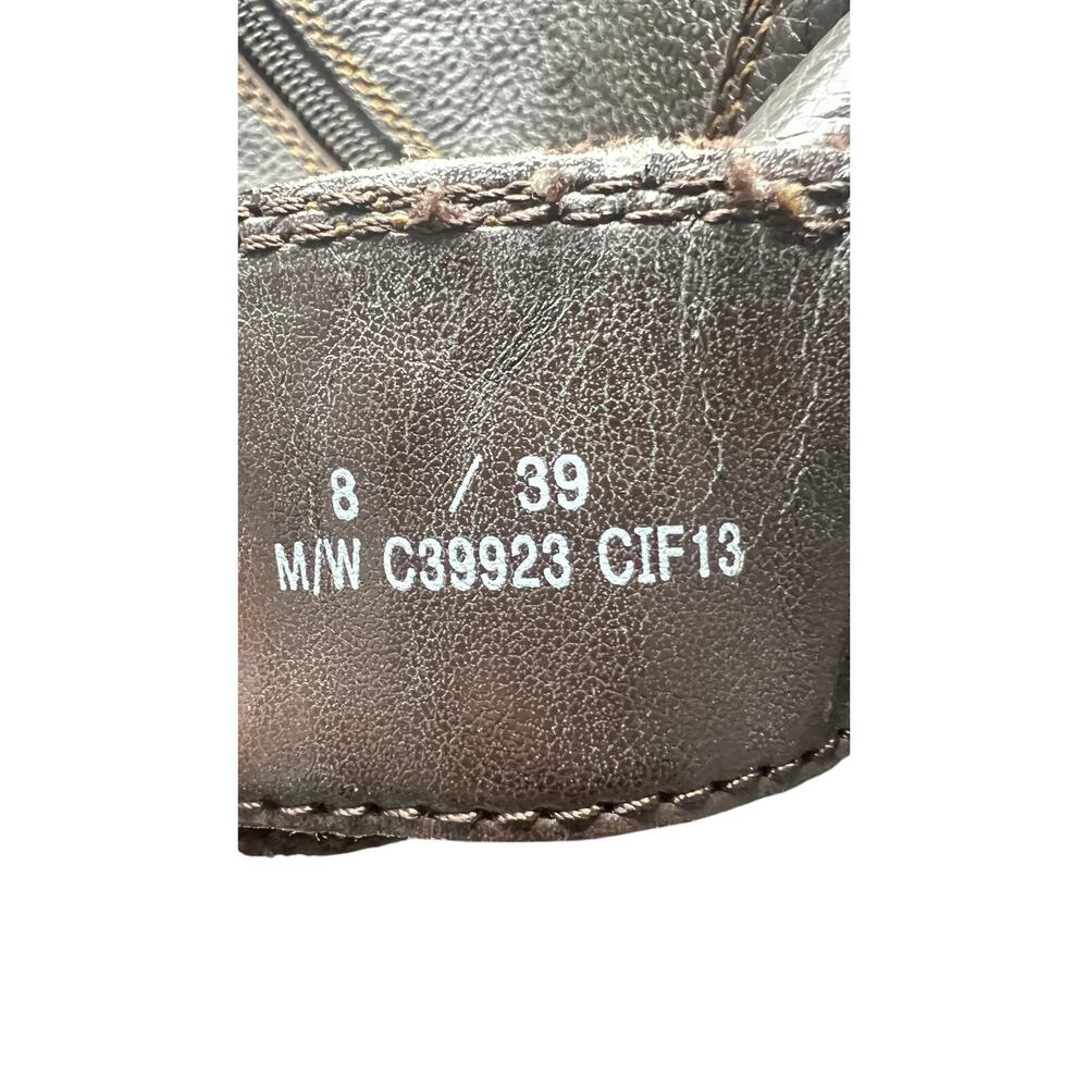 🤎b.o.c Born US 8 Brown Leather Tall Boots Buckle Zip Y2K Boho Moto Western Fall - Picture 8 of 9